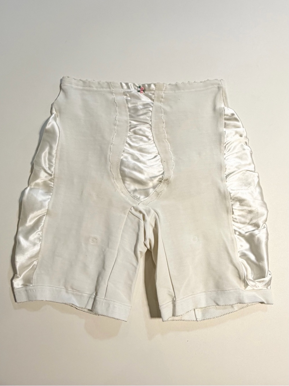VINTAGE 60s bloomer girdle shapewear shorts undergarment slimming lingerie white - Picture 2 of 14